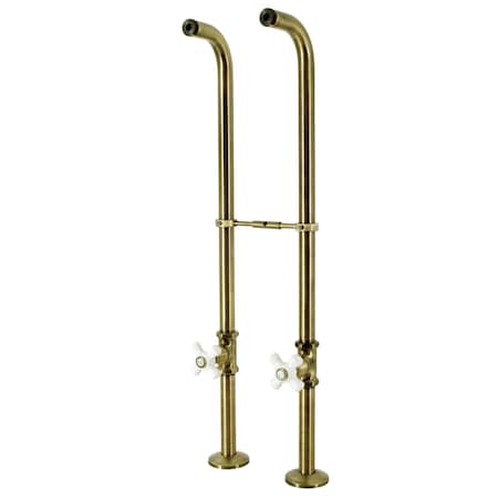 Kingston Brass Freestanding Supply Line with Stop Valve, Antique Brass CC266S3PX